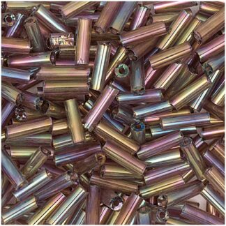 Rico Design Rocailles Stäbchen Perlen 6,75mm 14g Lila Regenbogen*