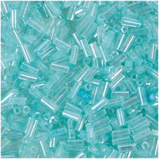 Rico Design Rocailles Stäbchen Perlen 6,75mm 14g Transparent/Hellmint*