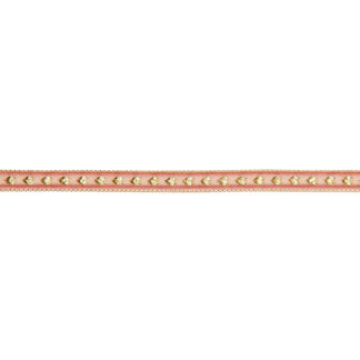 Rico Design Samt-Glitzerband mit Herzen Rosa/Gold*