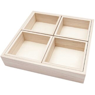 Rico Design Setzkasten mit vier Fächern 24x24x4,5cm*