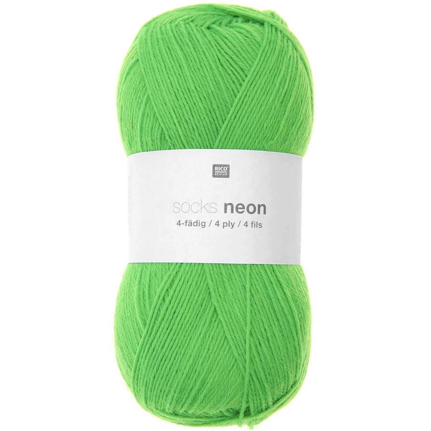 Rico Design Socks Neon 4-fädig Grün*
