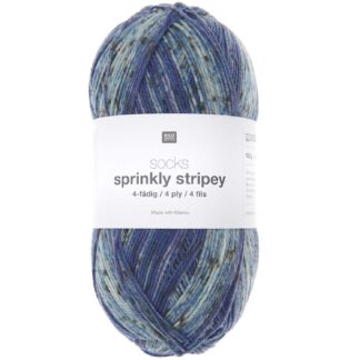 Rico Design Socks Sprinkly Striply 4-fädig Aqua*