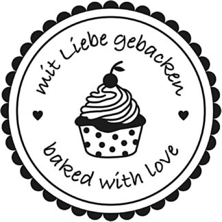Rico Design Stempel rund Mit Liebe gebacken 3,5cm*