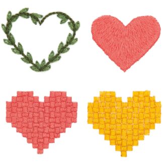 Rico Design Stick and Stitch Stickpackung Pixel Art Herzen vorgezeichnet*