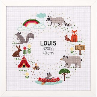 Rico Design Stickpackung Geburtsbild Woodland Camping 24x24cm*