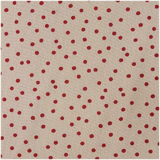 Rico Design Stoff Punkte natur-rot 140cm breit*