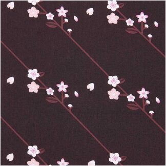 Rico Design Stoffabschnitt Baumwoll-Popelin schwarz Sakura Zweige 50x140cm*