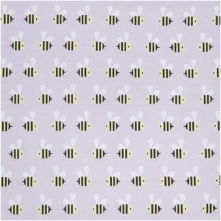Rico Design Stoffabschnitt Jersey bedruckt Bienen flieder 80x100cm*