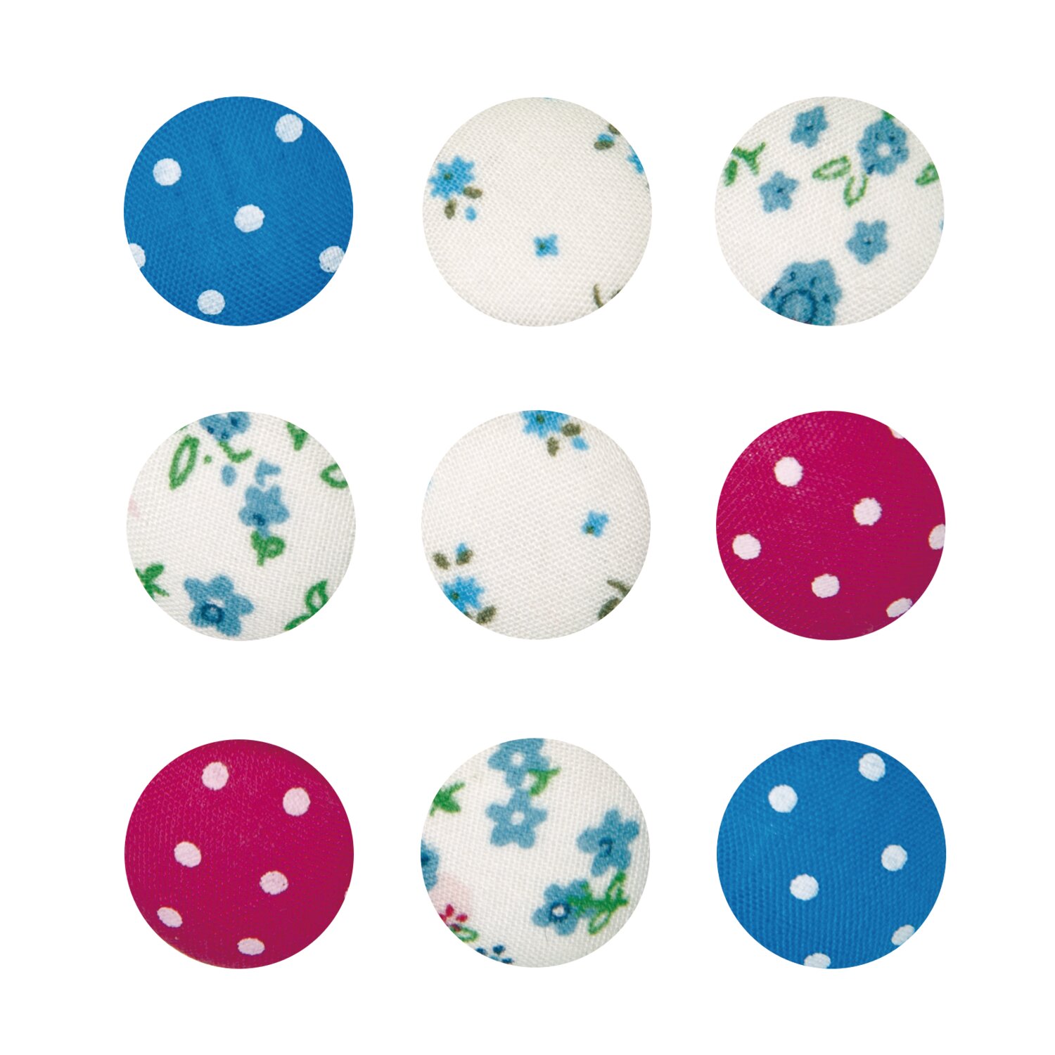 Rico Design Stoffknöpfe Floral-Gepunktet*