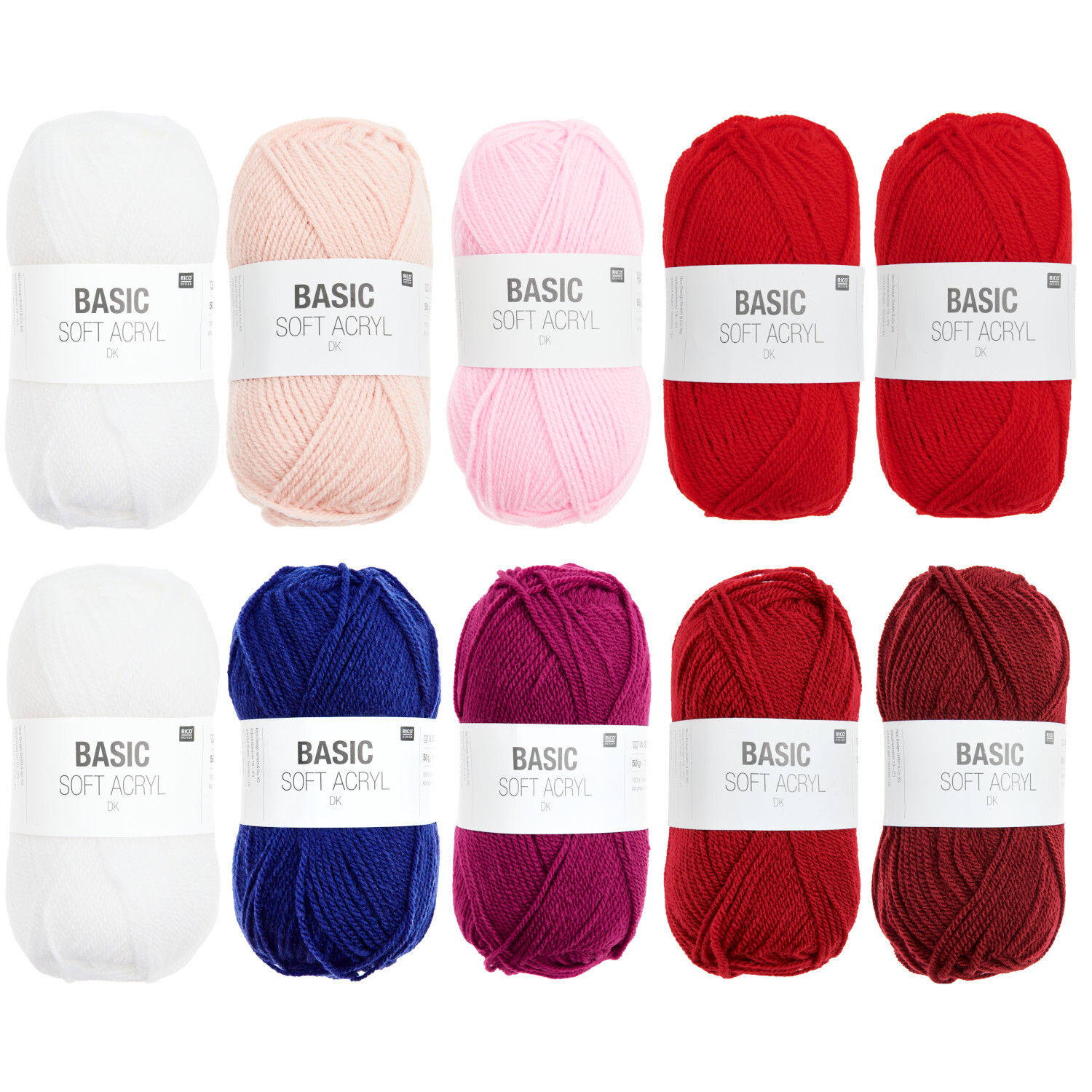 Rico Design Wollpaket Basic Soft Acryl Berry Colours*