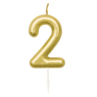 Rico Design Zahlenkerze Gold 2*