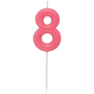 Rico Design Zahlenkerze Neon Pink 8*