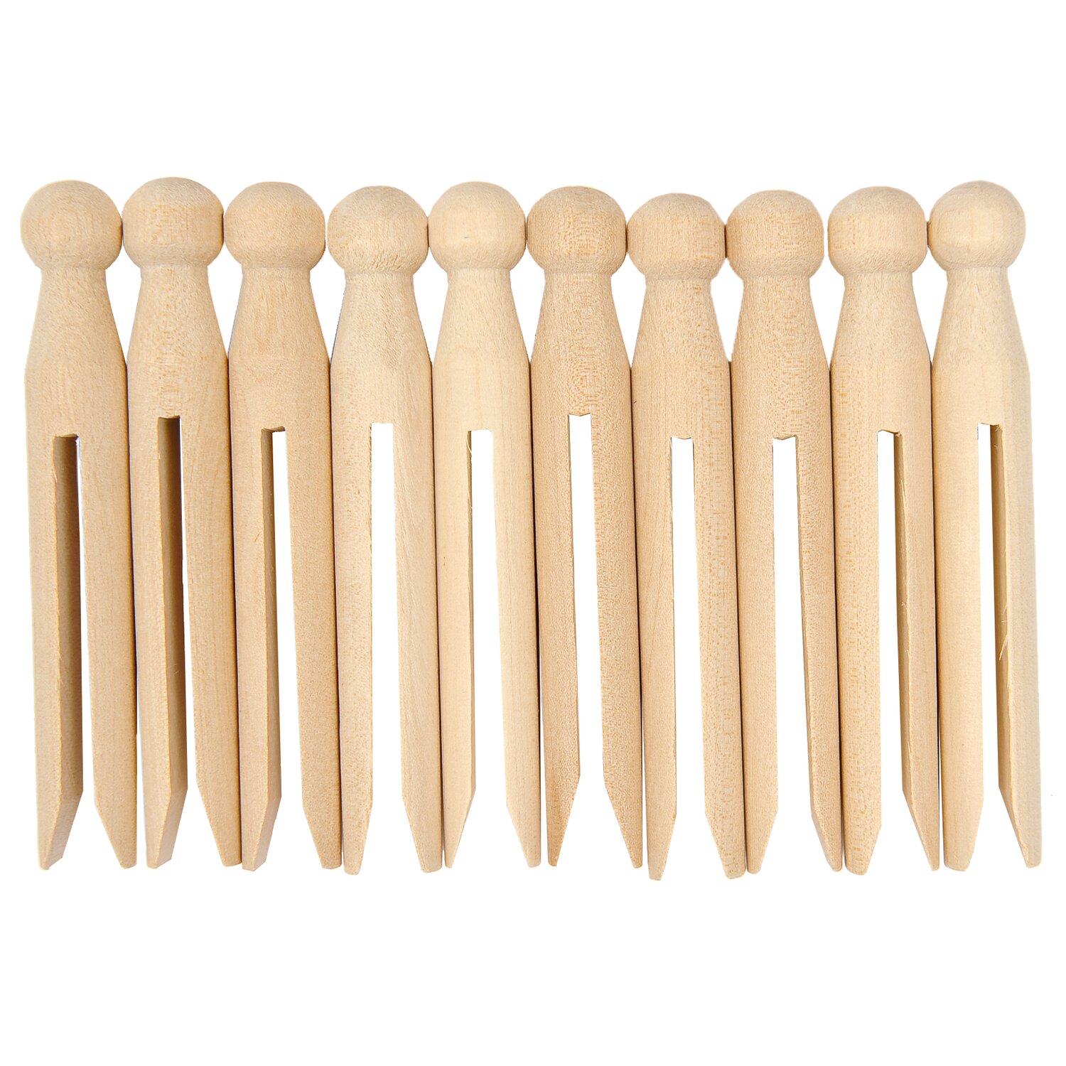 Rico Design amerikanische Holzklammern natur 9,5cm 10 Stück*