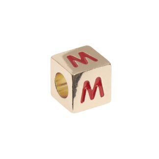 Rico Design itoshii - Ponii Beads Buchstabenwürfel gold 10x10x10mm M*