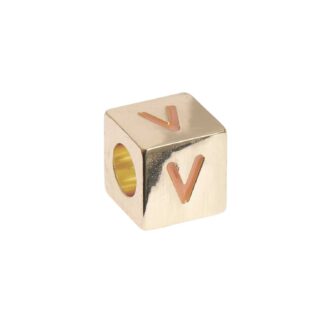 Rico Design itoshii - Ponii Beads Buchstabenwürfel gold 10x10x10mm V*