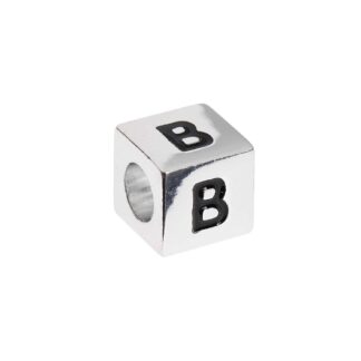 Rico Design itoshii - Ponii Beads Buchstabenwürfel silber 10x10x10mm B*