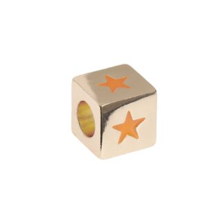 Rico Design itoshii - Ponii Beads Würfel Stern gold 10x10x10mm*