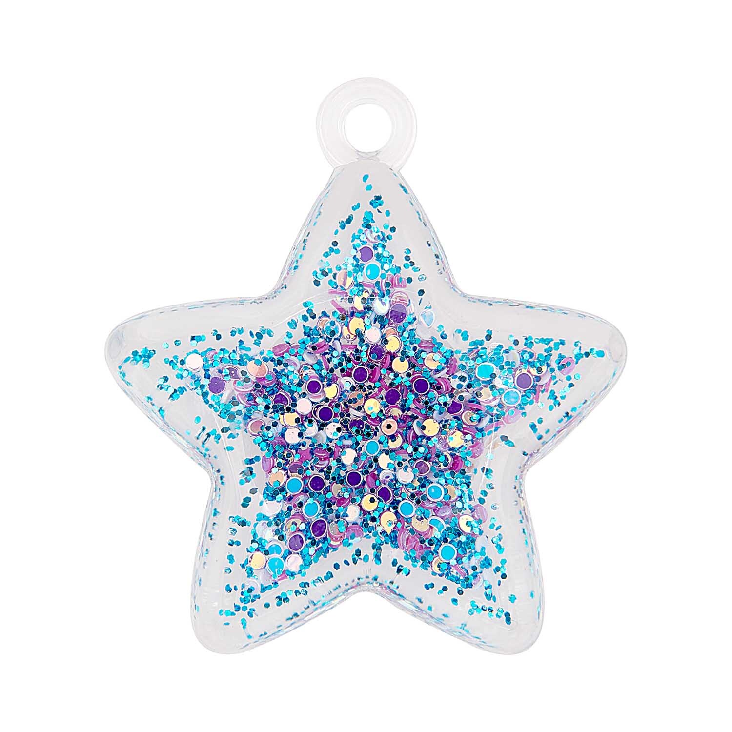 Rico Design itoshii Stern Anhänger mit Strass gefüllt 37x41x10mm 1 Stück Blau*