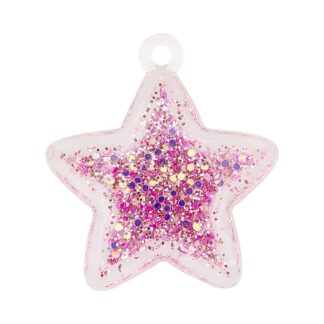 Rico Design itoshii Stern Anhänger mit Strass gefüllt 37x41x10mm 1 Stück Rosa*