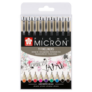 SAKURA Pigment Liner Sakura Pigma Micron Set 9 Stück Mehrfarbig*