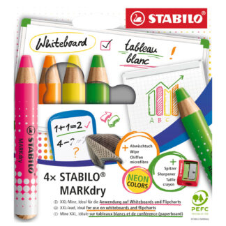 STABILO Markdry Neon Set inkl. Spitzer und Tuch*