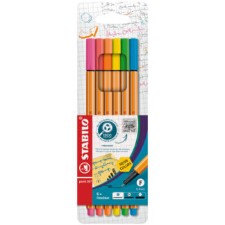 STABILO Point 88 Fineliner Neon im Etui 6 Farben Mehrfarbig*