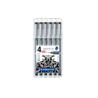 Staedtler Pigment Liner schwarz Box 6 Stück Schwarz*