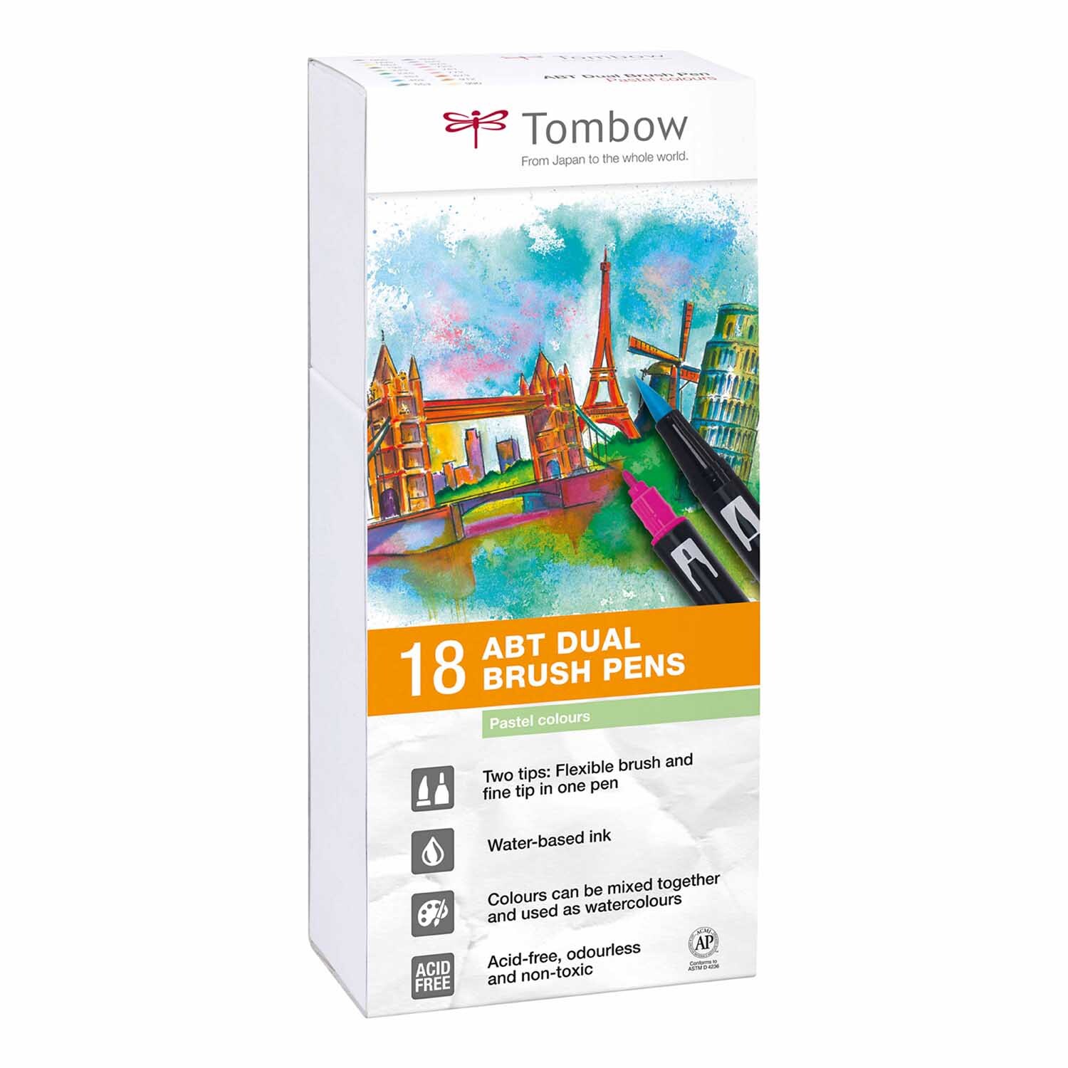 Tombow ABT Dual Brush Pen Pastellfarben 18er Set Pastellfarben*