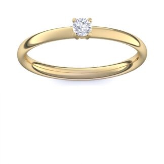 Verlobungsring Gold mit Stein (Silber 925 hochwertig vergoldet) Zirkonia Verlobungsring Gelbgold Solitär Antragsring Verlobung Damenring schlicht*