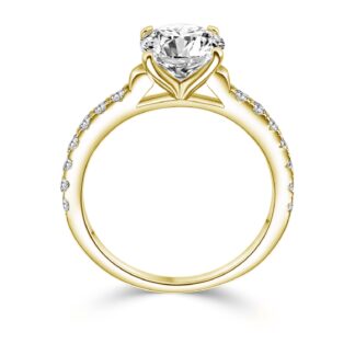 Verlobungsring Gold (vergoldet) Verlobungsringe mit Zirkonia Stein Goldring Gelbgold Damenring Gold Damen Frauen Freundin Geschenk Heiratsantrag*