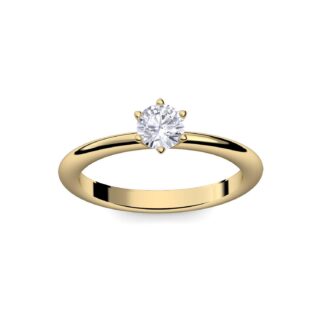 Verlobungsringe Gelbgold (Silber 925 hochwertig vergoldet) mit GRAVUR Verlobungsring mit Zirkonia Stein Gold-Ring Verlobung Antrag Damen Frauen*